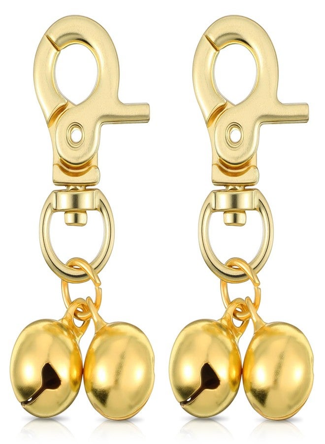 Psiriol 2Pcs Gold Bells for Dog Collars, Extra Loud Collar Bell, Cat Bell for Pet Collar, Training Collar Charm with Heavy Duty Snap Clips, Pet Pendant Accessories for Pet Tracking Anti Lost Training - Image 1